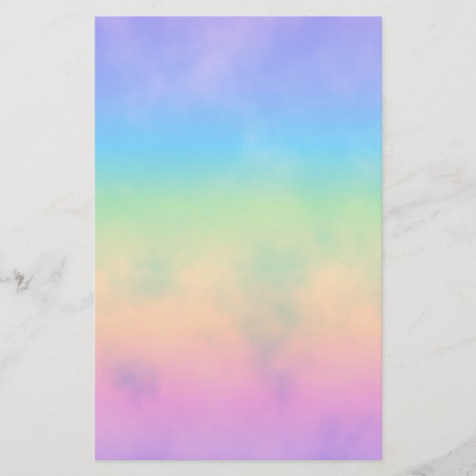 Stationery Neon Rainbow Clouds Briefpapier (Voorkant)