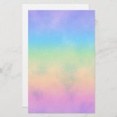 Stationery Neon Rainbow Clouds Briefpapier (Voorkant / Achterkant)