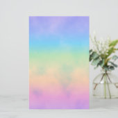 Stationery Neon Rainbow Clouds Briefpapier (Staand voorkant)