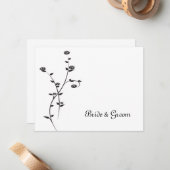 Stationery Note for Black and White Roses Wedding  Notitiekaartje (Voorkant / Achterkant in situ)