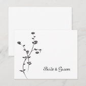 Stationery Note for Black and White Roses Wedding  Notitiekaartje (Voorkant / Achterkant)