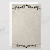 Stationery Old Paper Cream Zwart Briefpapier (Voorkant / Achterkant)