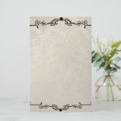 Stationery Old Paper Cream Zwart Briefpapier (Staand voorkant)