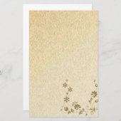 Stationery Old Paper Gold Floral Briefpapier (Voorkant / Achterkant)