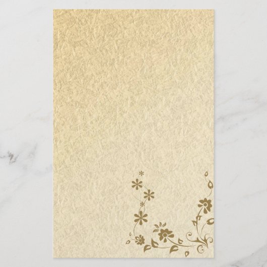 Stationery Old Paper Gold Floral Briefpapier (Voorkant)
