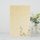 Stationery Old Paper Gold Floral Briefpapier (Staand voorkant)