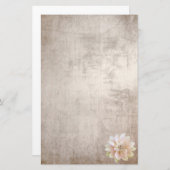 Stationery Oud Papier Roze Lotus Bloem (Voorkant / Achterkant)