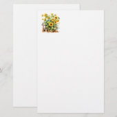 Stationery Paper-Sunflowers Briefpapier (Voorkant / Achterkant)