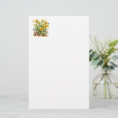 Stationery Paper-Sunflowers Briefpapier (Staand voorkant)