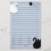 Stationery paper Swan delicate  Briefpapier (Achterkant)