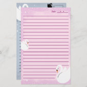 Stationery paper Swan delicate  Briefpapier (Voorkant / Achterkant)