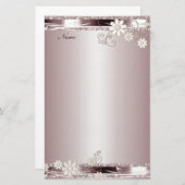 Stationery Pink Floral Briefpapier (Voorkant / Achterkant)