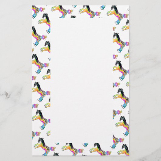 STATIONERY, Pop Art HORSES Briefpapier (Voorkant)