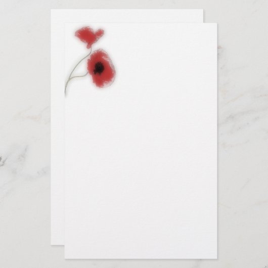 Stationery poppy briefpapier (Voorkant / Achterkant)