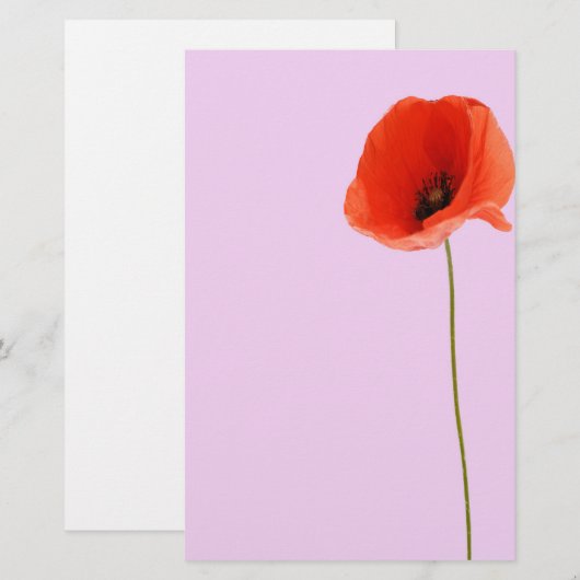 Stationery poppy briefpapier (Voorkant / Achterkant)