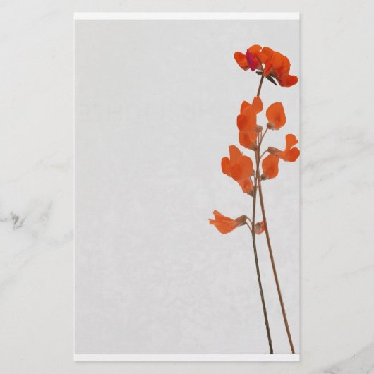 Stationery red flowers briefpapier (Voorkant)