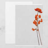Stationery red flowers briefpapier (Voorkant / Achterkant)