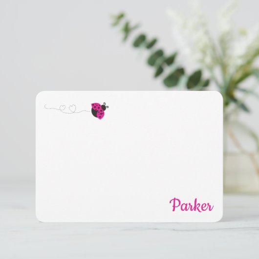Stationery Roze Kinder aantekenkaarten Bedankkaart (Staand voorkant)