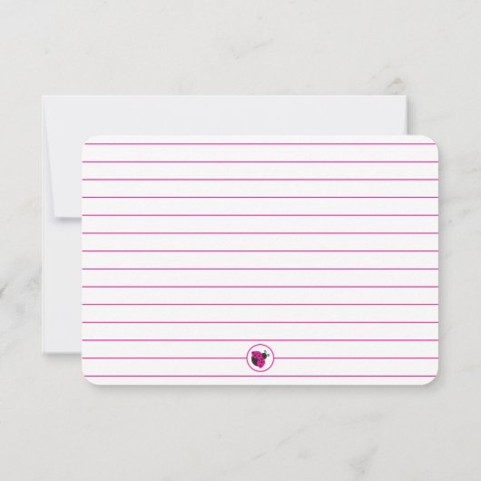 Stationery Roze Kinder aantekenkaarten Bedankkaart (Achterkant)