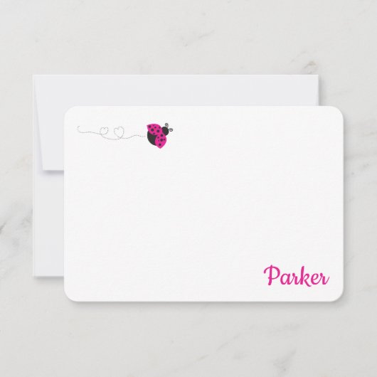 Stationery Roze Kinder aantekenkaarten Bedankkaart (Voorkant)