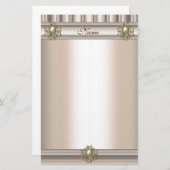 Stationery Silk beige Pearl Jewel Briefpapier (Voorkant / Achterkant)