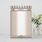 Stationery Silk beige Pearl Jewel Briefpapier (Staand voorkant)