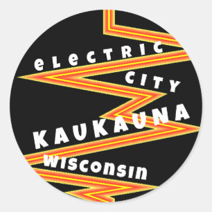 Stationery stippen Kaukauna Wisconsin Electric Cit Ronde Sticker