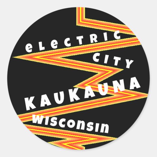 Stationery stippen Kaukauna Wisconsin Electric Cit Ronde Sticker (Voorkant)