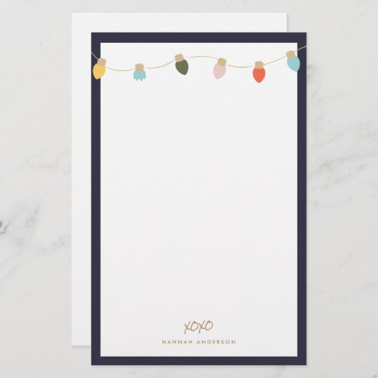 Stationery String Lights Retro Briefpapier (Voorkant / Achterkant)