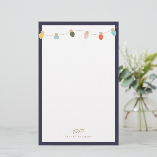 Stationery String Lights Retro Briefpapier (Staand voorkant)