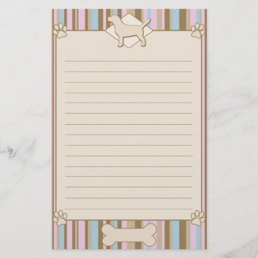 Stationery Striped Beagle Briefpapier (Voorkant)