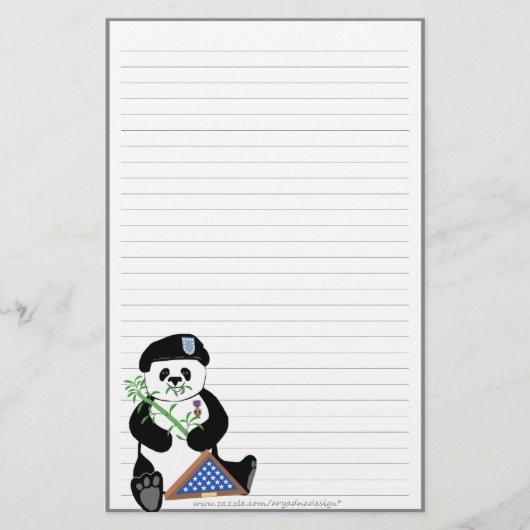 Stationery van Armed Forces Day Panda Briefpapier (Voorkant)