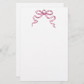 Stationery van baby Business Pink Bow Briefpapier (Voorkant / Achterkant)