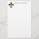 Stationery van Black and Gold Fleur-de-Lis Briefpapier (Voorkant)