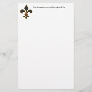 Stationery van Black and Gold Fleur-de-Lis Briefpapier