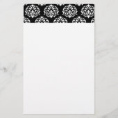 Stationery van Black and White Damask Pattern Briefpapier (Voorkant)