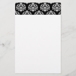 Stationery van Black and White Damask Pattern Briefpapier