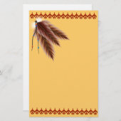 Stationery van de bruine feathers briefpapier (Voorkant / Achterkant)