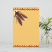 Stationery van de bruine feathers briefpapier (Staand voorkant)
