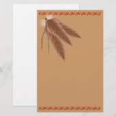 Stationery van de bruine feathers briefpapier (Voorkant / Achterkant)