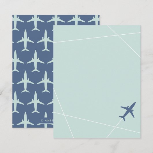 Stationery van de set Jet - Aqua Notitiekaartje (Voorkant / Achterkant)