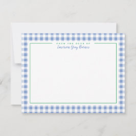 Stationery van het Franse Blauwe Groen Accent Ging Bedankkaart