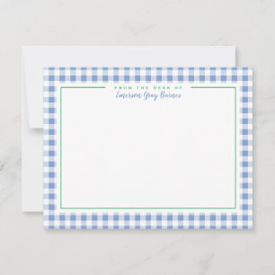 Stationery van het Franse Blauwe Groen Accent Ging Bedankkaart
