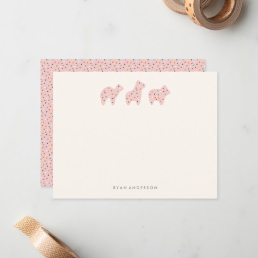 Stationery van het Kind van de "Animal Cookie Para Notitiekaartje (Voorkant / Achterkant in situ)