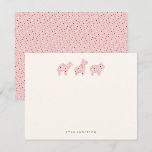 Stationery van het Kind van de "Animal Cookie Para Notitiekaartje (Voorkant / Achterkant)