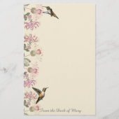 Stationery van Hummingvogels en Honeysuckle Flower Briefpapier (Voorkant)