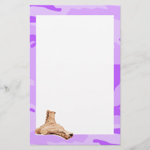 Stationery van Paarse Camo en Combat Boots Briefpapier