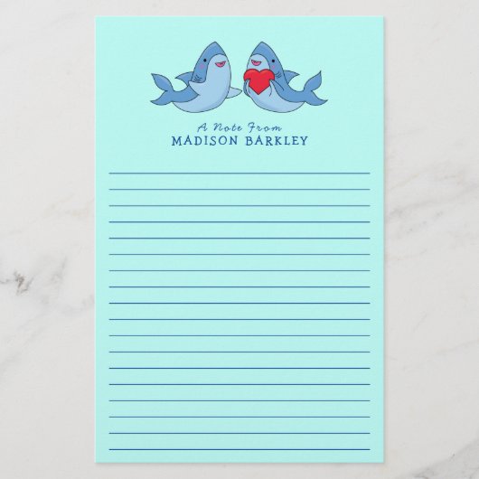 Stationery van Shark Kind Briefpapier (Voorkant)