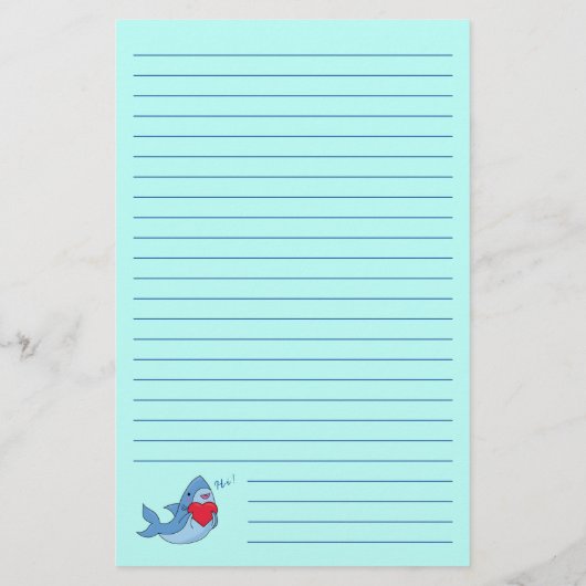 Stationery van Shark Kind Briefpapier (Achterkant)