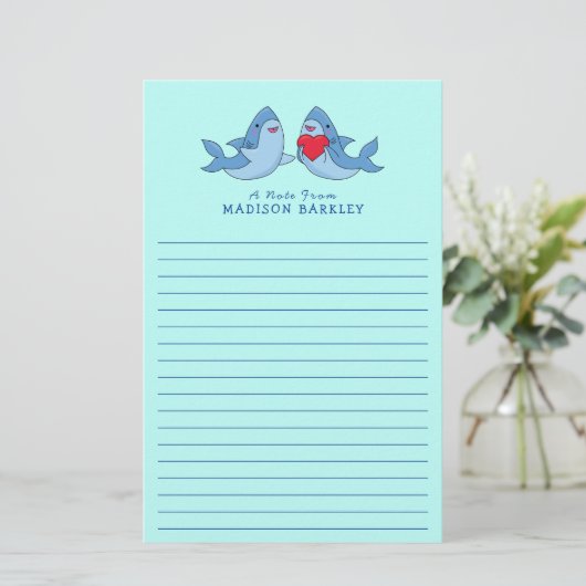 Stationery van Shark Kind Briefpapier (Staand voorkant)